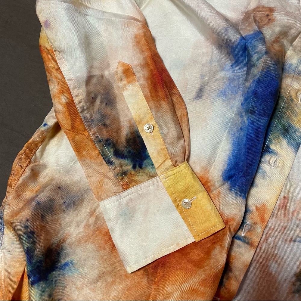 Aritzia Le Fou Wilfred Celestine Silk Long Sleeve Button Down - Picture 5 of 6